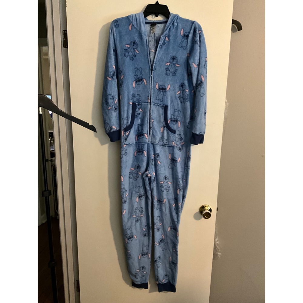 Disney Lilo & Stitch Placid Blue Faux Fur Hooded Union Suit LZ43903CA Small 4-6